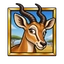 The antelope, the lowest of the animal symbols in Mega Moolah at 250 coins.