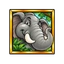 The elephant, the top animal symbol in Mega Moolah paying 750 coins for five.