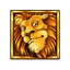 The Mega Moolah lion, the wild symbol that pays the most and doubles wins.